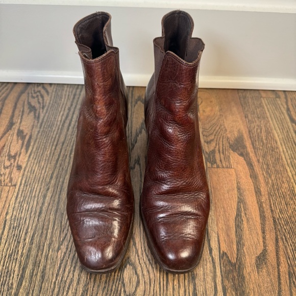 Vintage Bruschi brown leather Chelsea boots made in Italy size 39/9 - Picture 2 of 8